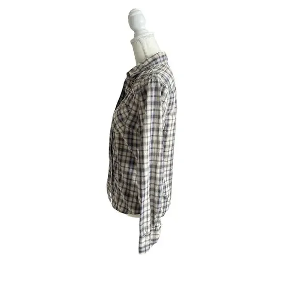 Allsaints Spitalfields Parson Button Down Plaid Women Shirt Size 8 Western Rodeo - Picture 5 of 13